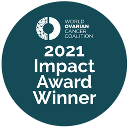 Badge for the World Ovarian Cancer Coalition 2023 Impact Award Winner